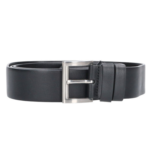 PRADA 2CC546 Triangle Logo Leather Belt Black Size ONE SIZE