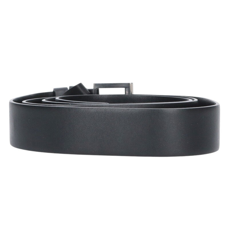 PRADA 2CC546 Triangle Logo Leather Belt Black Size ONE SIZE
