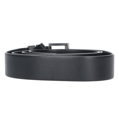 PRADA 2CC546 Triangle Logo Leather Belt Black Size ONE SIZE