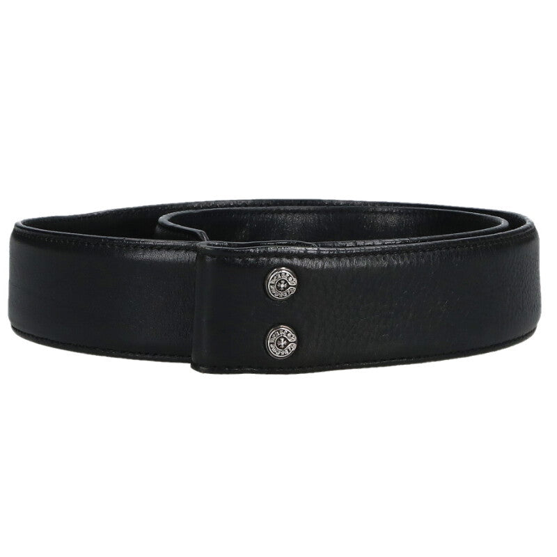 Chrome Hearts 1.5" Scroll Label Rivet Leather Size ONE Black