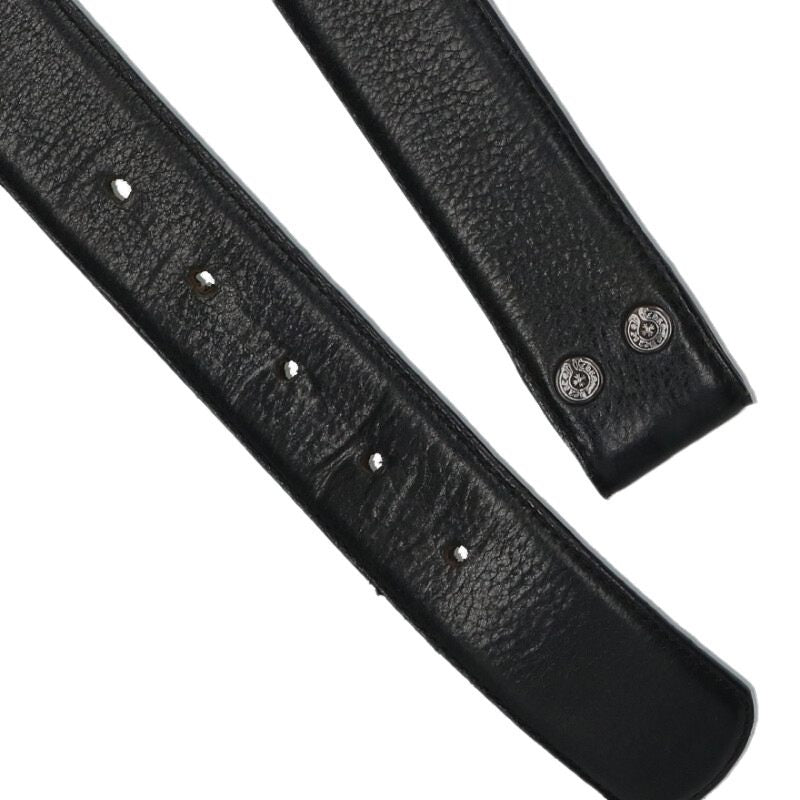 Chrome Hearts 1.5" Scroll Label Rivet Leather Size ONE Black