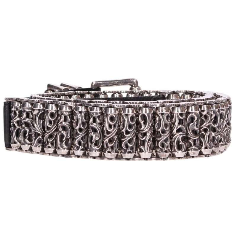 Chrome Hearts BLT Roller Link Leather Belt Size ONE SIZE