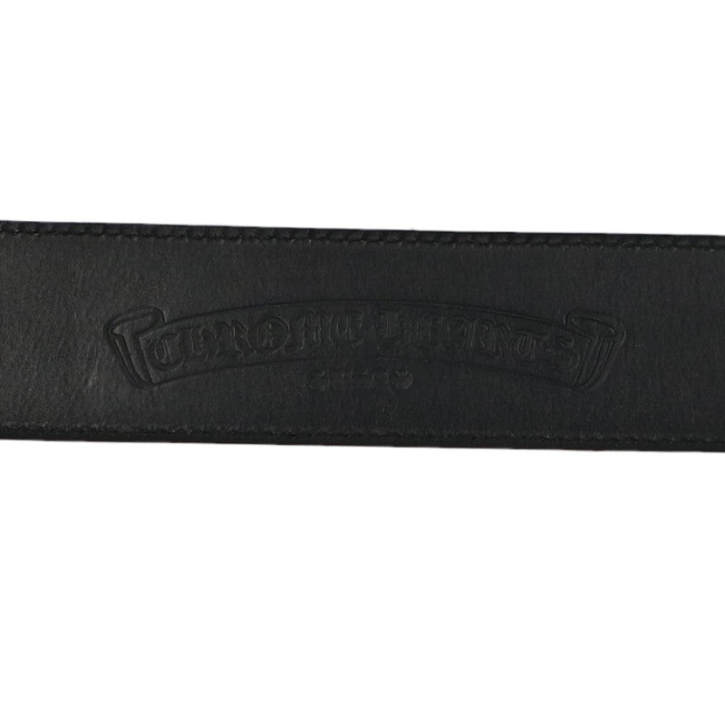 Chrome Hearts 1.5" Scroll Label Rivets Leather Size Black