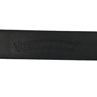 Chrome Hearts 1.5" Scroll Label Rivets Leather Size Black