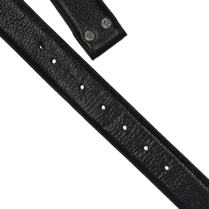 Chrome Hearts 1.5" Scroll Label Rivets Leather Size Black