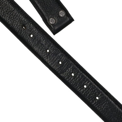 Chrome Hearts 1.5" Scroll Label Rivets Leather Size Black