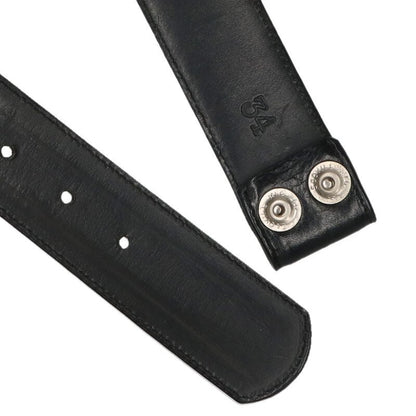 Chrome Hearts 1.5" Scroll Label Rivets Leather Size Black