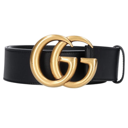 GUCCI GG Emblem Logo Buckle Leather Belt Size 70