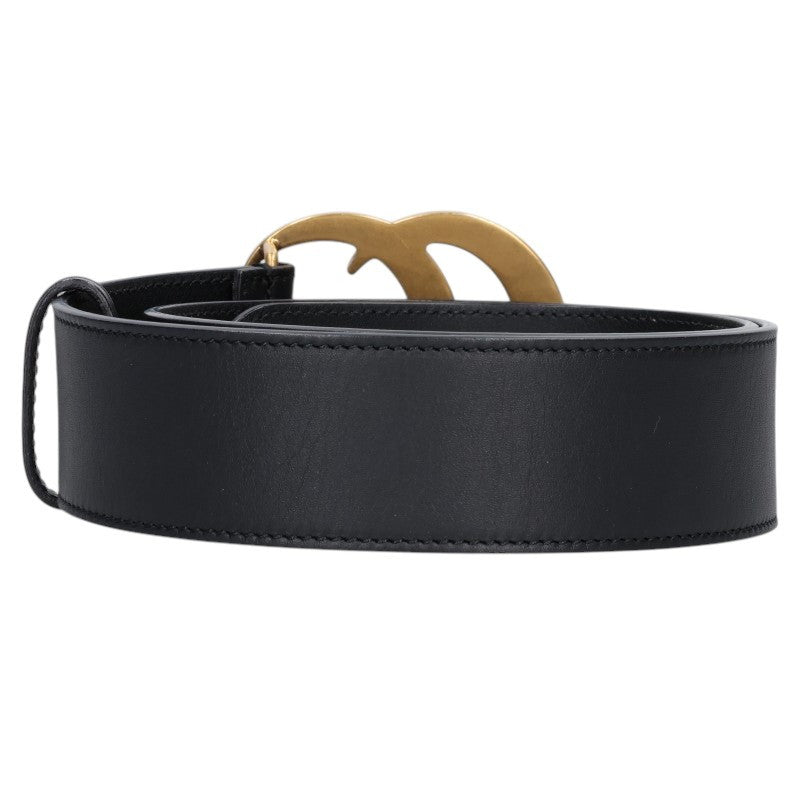 GUCCI GG Emblem Logo Buckle Leather Belt Size 70