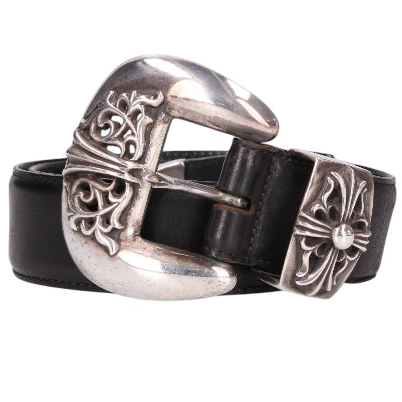 Chrome Hearts Classic 3PC Leather Belt Size 32