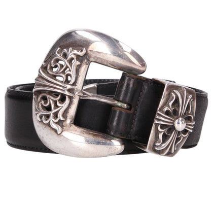 Chrome Hearts Classic 3PC Leather Belt Size 32