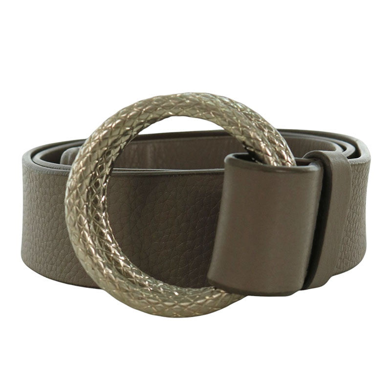 BOTTEGA VENETA Intrecciato Double Belt Gray Size ONE SIZE