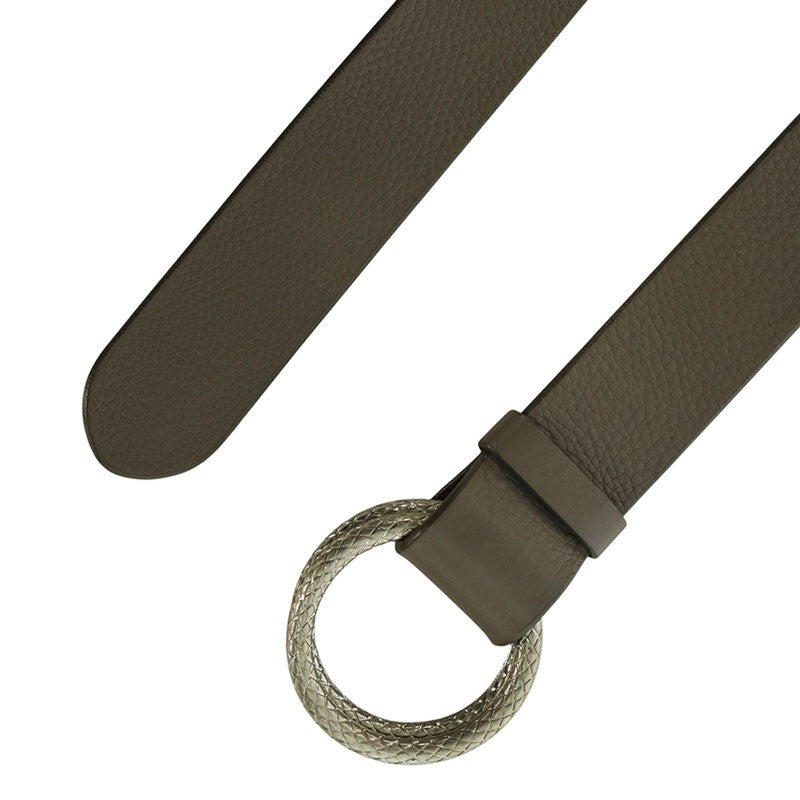 BOTTEGA VENETA Intrecciato Double Belt Gray Size ONE SIZE