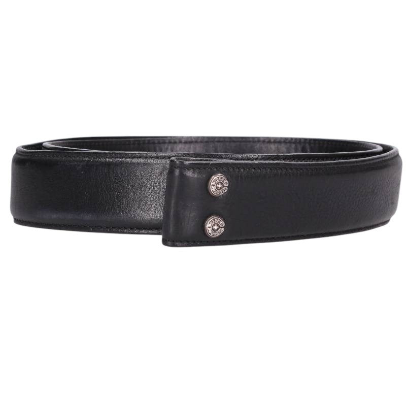 Chrome Hearts 1.5inch Scroll Label Leather Belt Size 38
