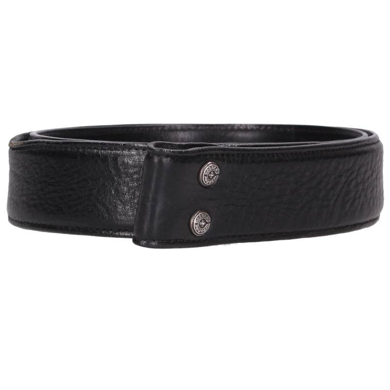 Chrome Hearts 1.5inch Scroll Label Leather Belt Size 34