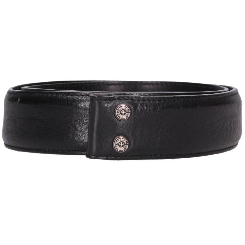 Chrome Hearts 1.5inch Scroll Label Leather Belt Size 32