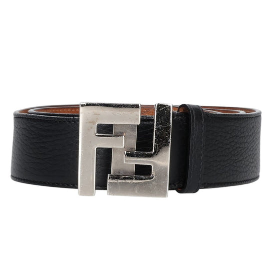 FENDI Logo Buckle Leather Belt Multi Size 85