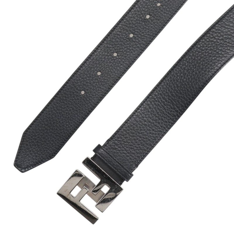 FENDI Logo Buckle Leather Belt Multi Size 85