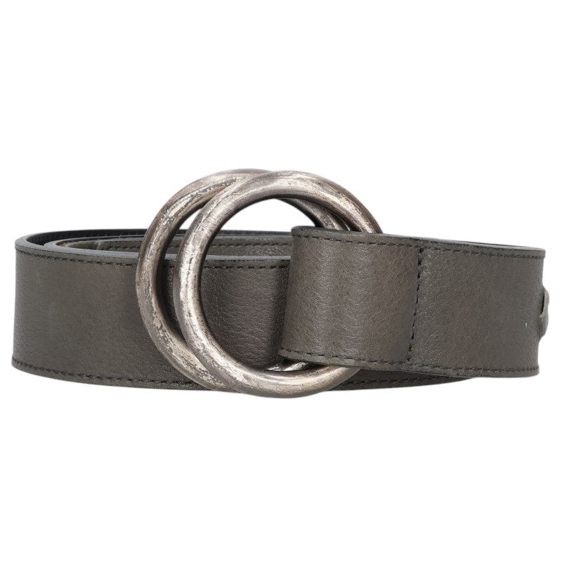 BOTTEGA VENETA Double Ring Leather Belt Green Size L