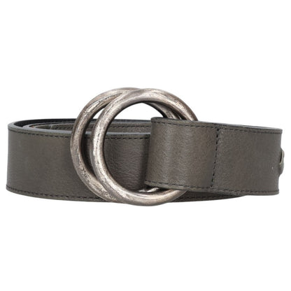 BOTTEGA VENETA Double Ring Leather Belt Green Size L