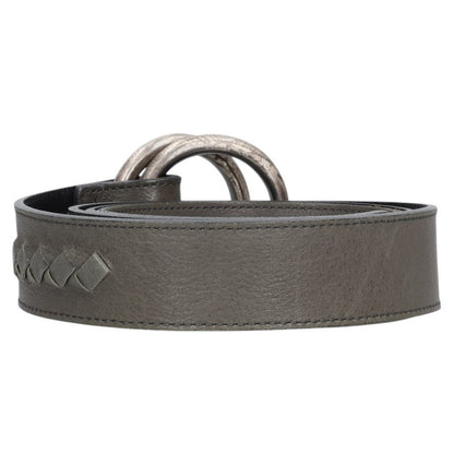 BOTTEGA VENETA Double Ring Leather Belt Green Size L