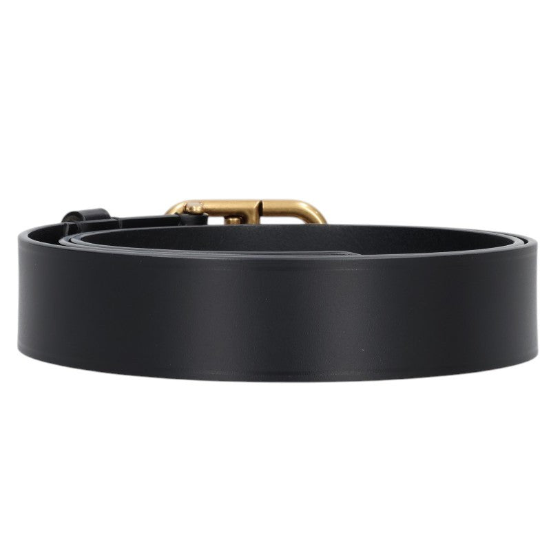 BALENCIAGA BB Logo Buckle Leather Belt Black/Gold Size 100