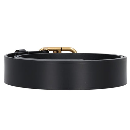BALENCIAGA BB Logo Buckle Leather Belt Black/Gold Size 100