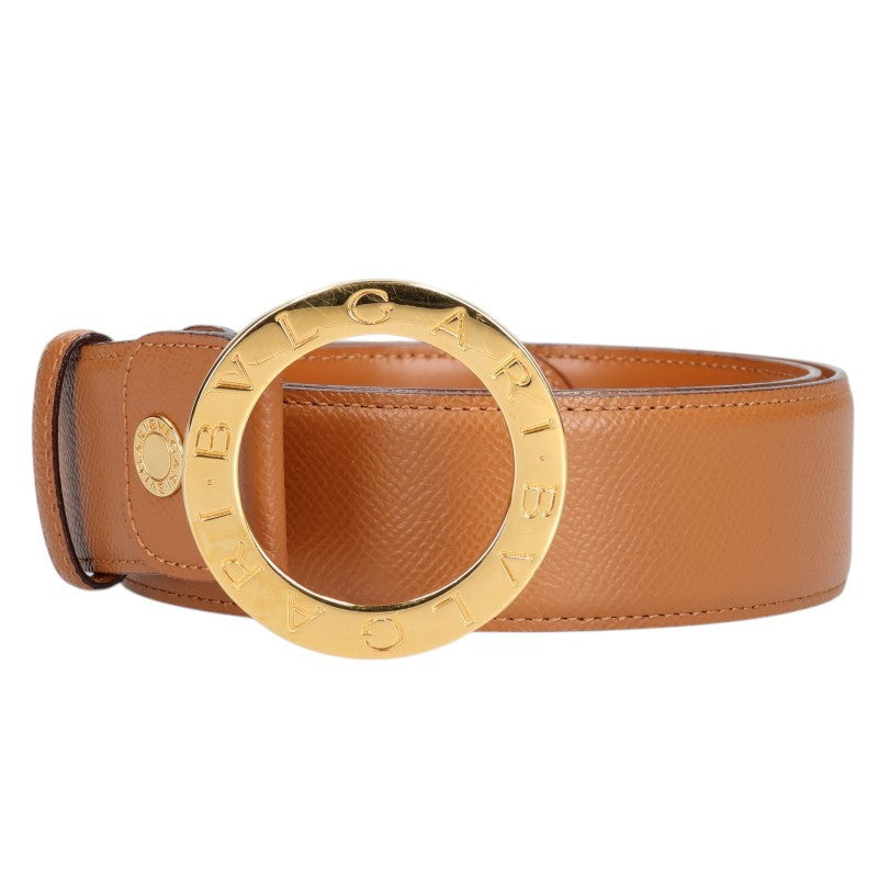 BVLGARI B.zero1 Circle Buckle Belt Brown/Gold Size 105