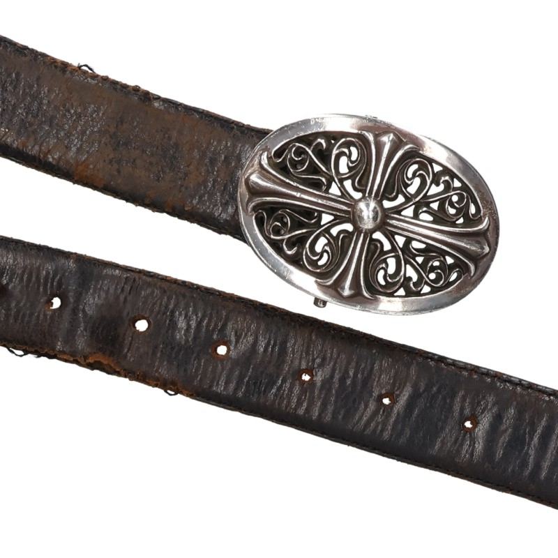 Chrome Hearts 1.5 Classic Oval Cross Leather Belt Size 36