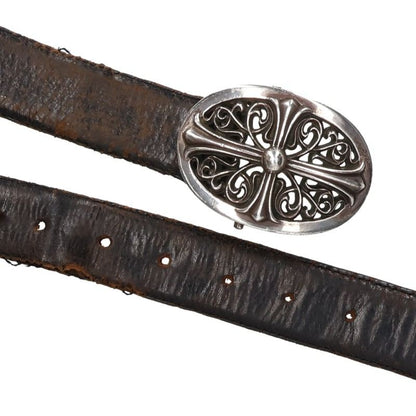 Chrome Hearts 1.5 Classic Oval Cross Leather Belt Size 36