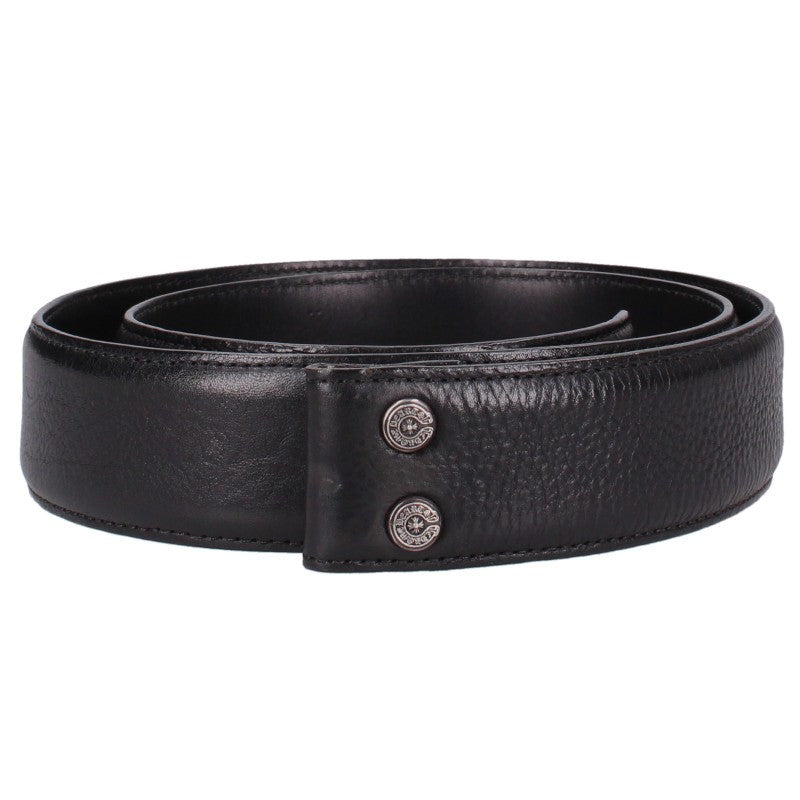 Chrome Hearts 1.5" Scroll Label Rivets Belt Black Size 34