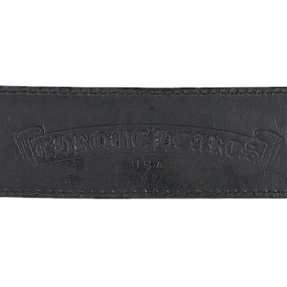 Chrome Hearts 1.5" Scroll Label Rivets Belt Black Size 34