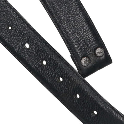 Chrome Hearts 1.5" Scroll Label Rivets Belt Black Size 34