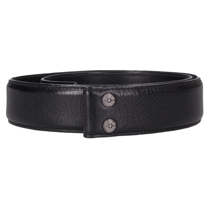 Chrome Hearts 1.5" Scroll Label Rivets Leather Black Size 30