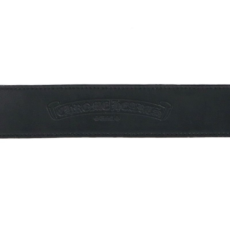 Chrome Hearts 1.5" Scroll Label Rivets Leather Black Size 30
