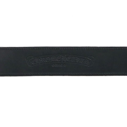 Chrome Hearts 1.5" Scroll Label Rivets Leather Black Size 30