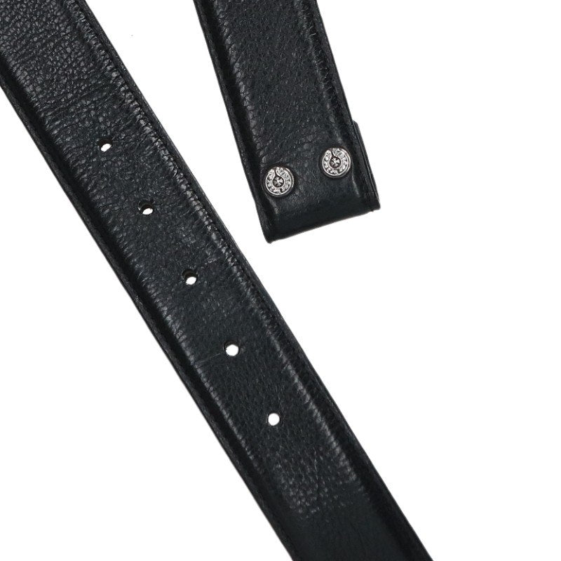 Chrome Hearts 1.5" Scroll Label Rivets Leather Black Size 30