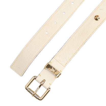 LOUISVUITTON Suhali LV Logo Studded Belt White/Gold Size 90
