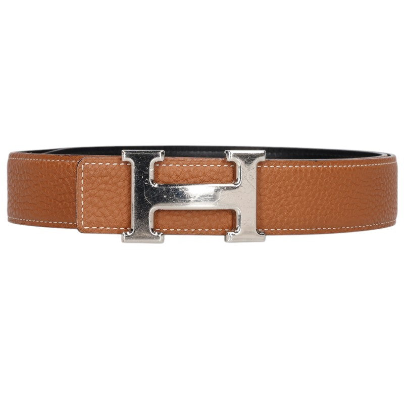 HERMES Constance H Buckle Reversible Leather Belt Size 80