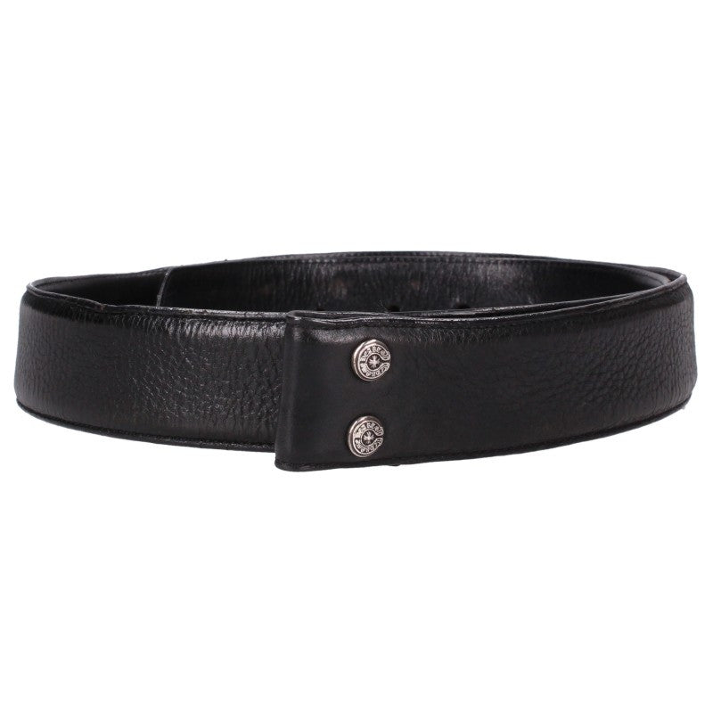 Chrome Hearts 1.5" Scroll Rivets Belt Black/Silver Size 34