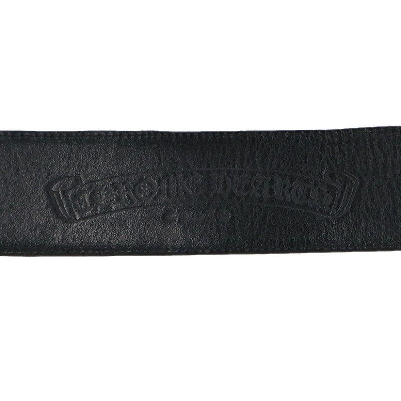 Chrome Hearts 1.5" Scroll Rivets Belt Black/Silver Size 34