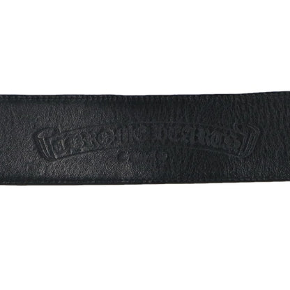 Chrome Hearts 1.5" Scroll Rivets Belt Black/Silver Size 34