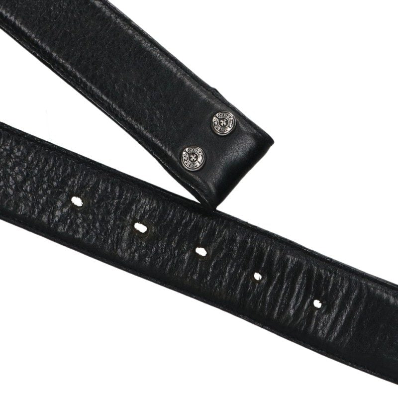 Chrome Hearts 1.5" Scroll Rivets Belt Black/Silver Size 34