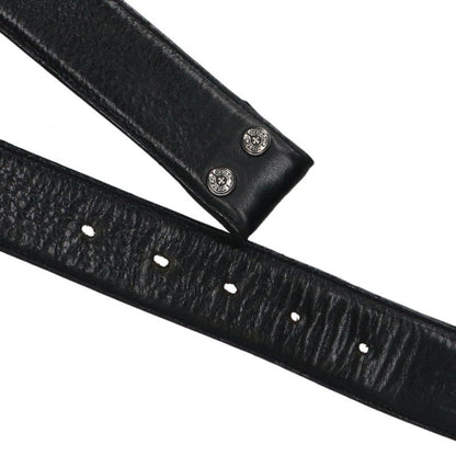 Chrome Hearts 1.5" Scroll Rivets Belt Black/Silver Size 34