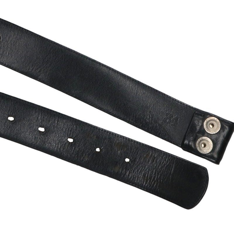 Chrome Hearts 1.5" Scroll Rivets Belt Black/Silver Size 34