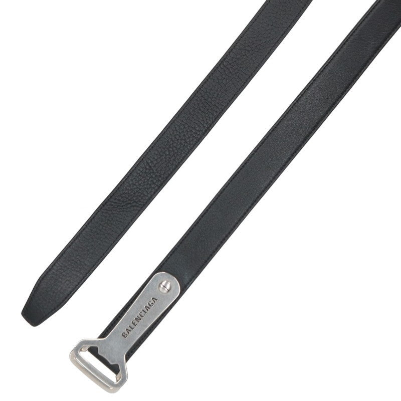 BALENCIAGA Bottle Opener Belt Black/Silver Size ONE SIZE
