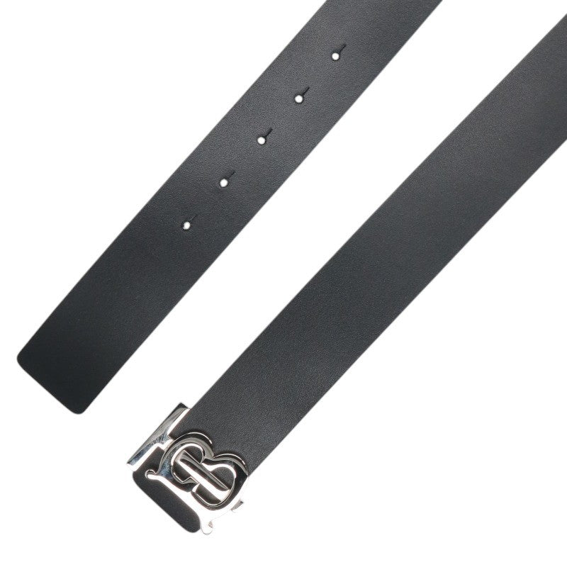 Burberry TB Buckle Leather Belt Black/Silver Size 85