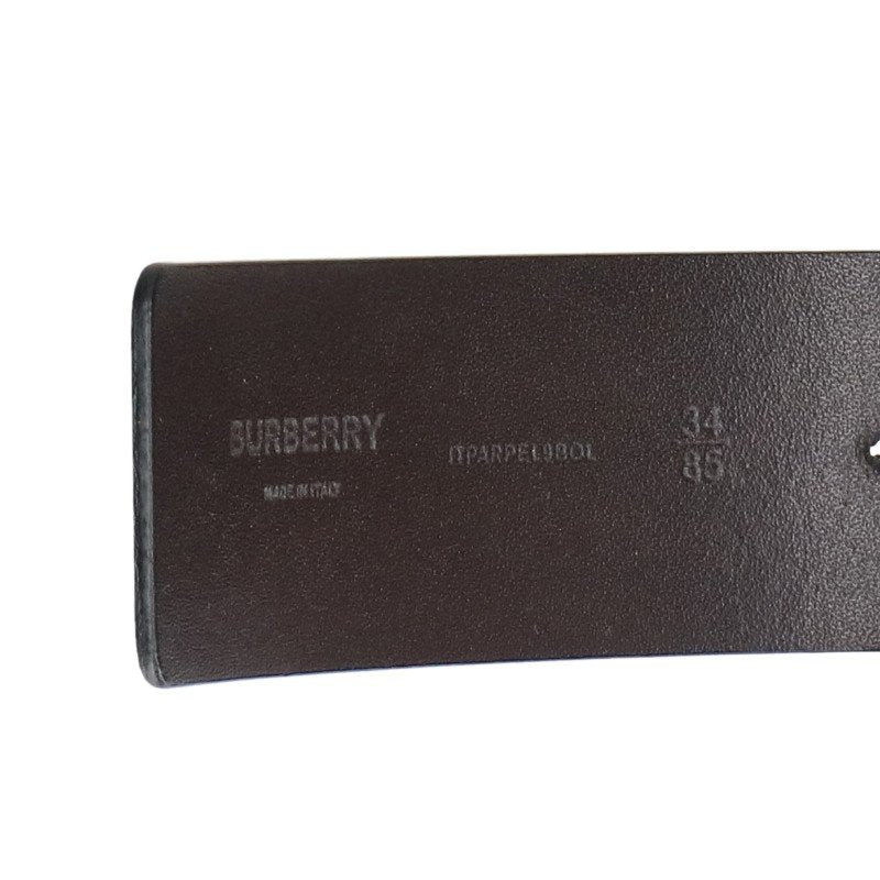 Burberry TB Buckle Leather Belt Black/Silver Size 85