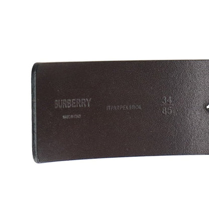 Burberry TB Buckle Leather Belt Black/Silver Size 85