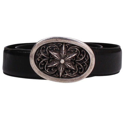 Chrome Hearts 1.5 Classic Oval Star Leather Belt Size 30